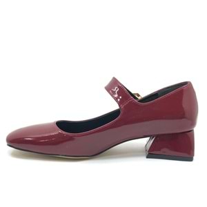 Feles Pars Jane Küt Burunlu Kadın Kısa Topuklu Kadın Babet Ayakkabı