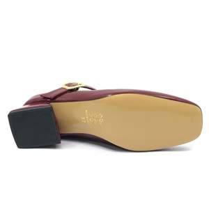 Feles Pars Jane Küt Burunlu Kadın Kısa Topuklu Kadın Babet Ayakkabı