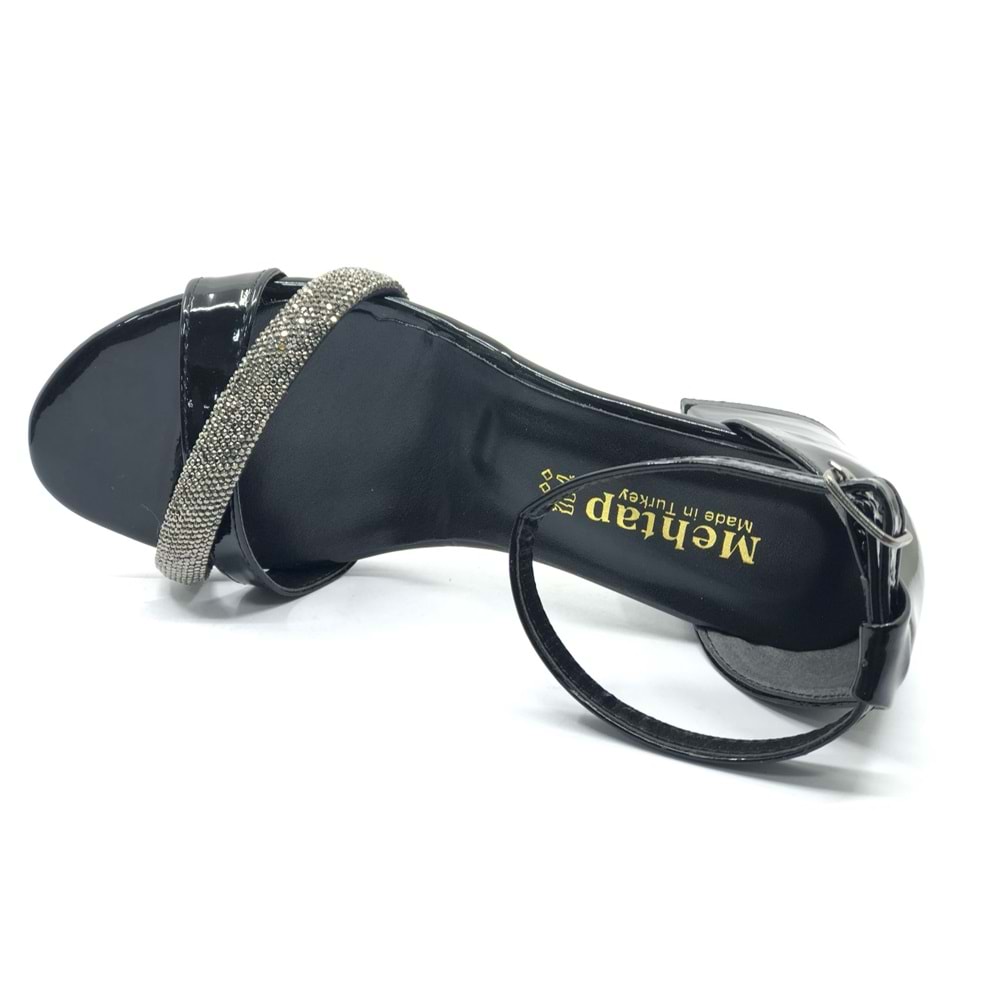 Mehtap Çapraz Çift Şerit Taşlı 5 cm Kadın Topuklu Ayakkabı