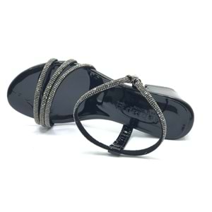 Mehtap Çapraz Üç Şerit Taşlı 5 cm Kadın Abiye Topuklu Ayakkabı