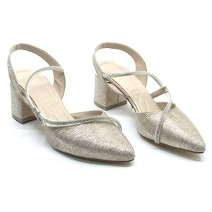 Mehtap Şerit Taşlı Kadın Abiye Topuklu Ayakkabı