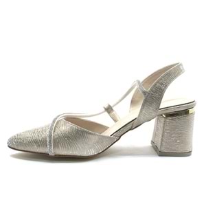 Mehtap Şerit Taşlı Kadın Abiye Topuklu Ayakkabı