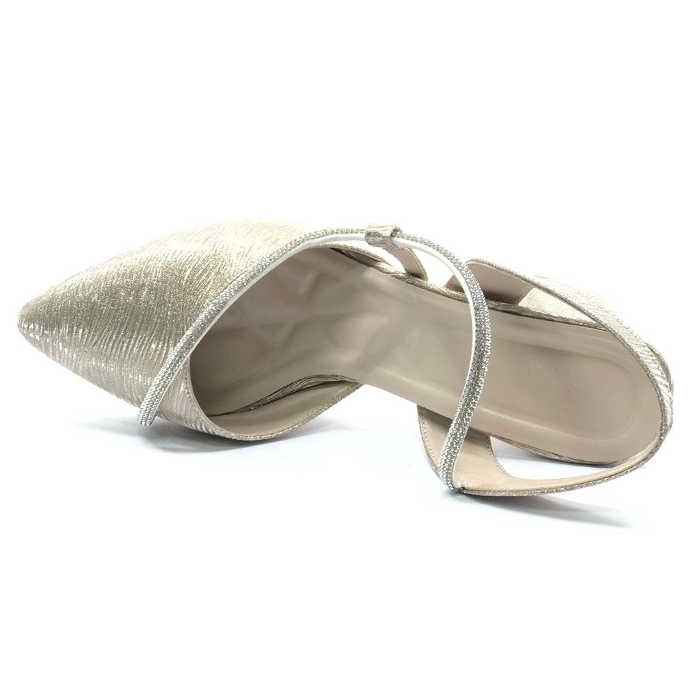 Mehtap Şerit Taşlı Kadın Abiye Topuklu Ayakkabı