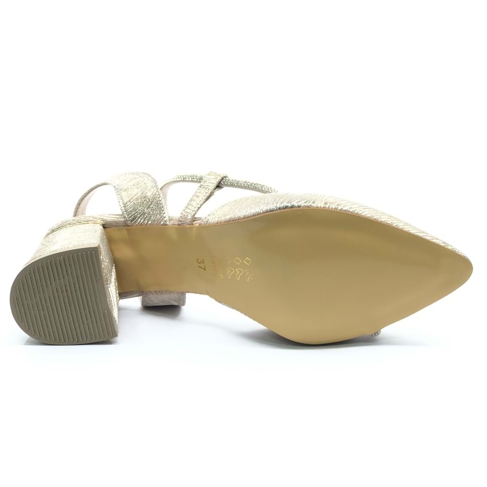 Mehtap Şerit Taşlı Kadın Abiye Topuklu Ayakkabı