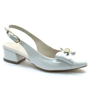 Mehtap Arkası Açık Fiyonk Detaylı Klasik Kadın Topuklu Ayakkabı