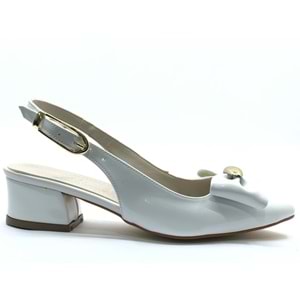 Mehtap Arkası Açık Fiyonk Detaylı Klasik Kadın Topuklu Ayakkabı