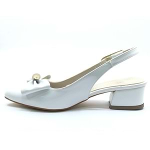 Mehtap Arkası Açık Fiyonk Detaylı Klasik Kadın Topuklu Ayakkabı