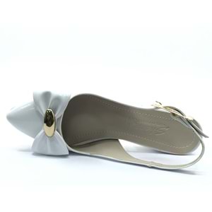 Mehtap Arkası Açık Fiyonk Detaylı Klasik Kadın Topuklu Ayakkabı