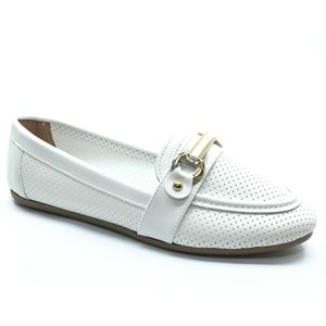 Mehtap Toka Detaylı Delikli Düz Taban Kadın Babet Ayakkabı