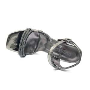 İremsu Şerit Taş Detaylı 8 cm Şeffaf Topuklu İnce Platform Kadın Abiye Ayakkabı