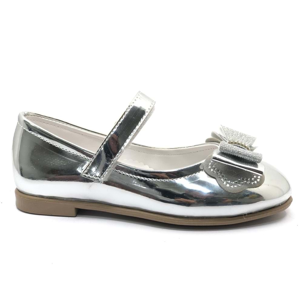 İremsu Kurdela Taş Detaylı Cırtlı Kız Çocuk Babet Ayakkabı