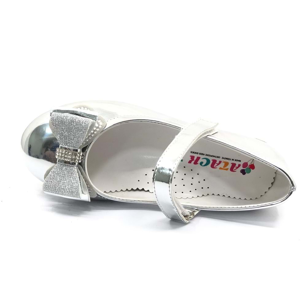 İremsu Kurdela Taş Detaylı Cırtlı Kız Çocuk Babet Ayakkabı