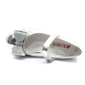 İremsu Kurdela Taş Detaylı Cırtlı Kız Çocuk Babet Ayakkabı