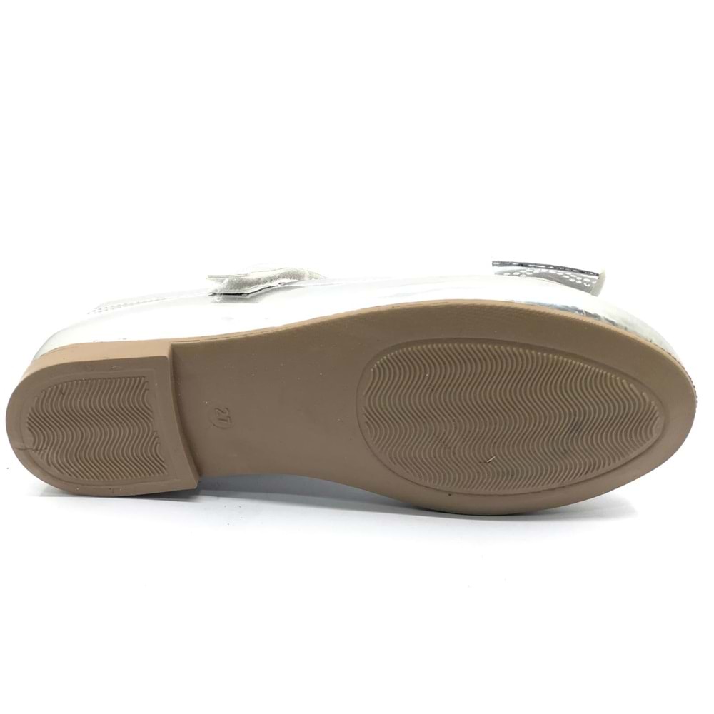 İremsu Kurdela Taş Detaylı Cırtlı Kız Çocuk Babet Ayakkabı