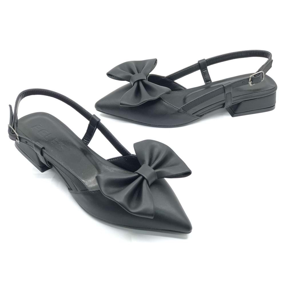 Feles Kurdela Detaylı Arkası Açık Kadın Babet Ayakkabı