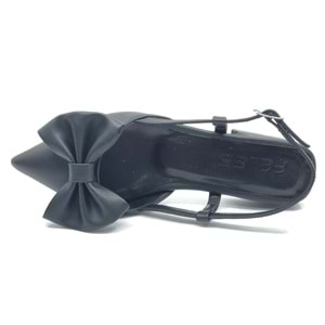 Feles Kurdela Detaylı Arkası Açık Kadın Babet Ayakkabı