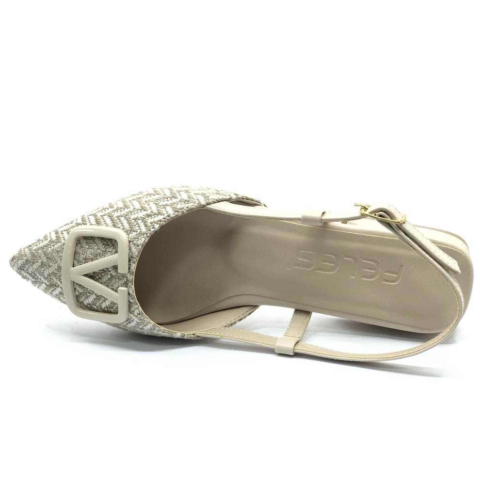 Feles 01-902 V Toka Kadın Babet Ayakkabı