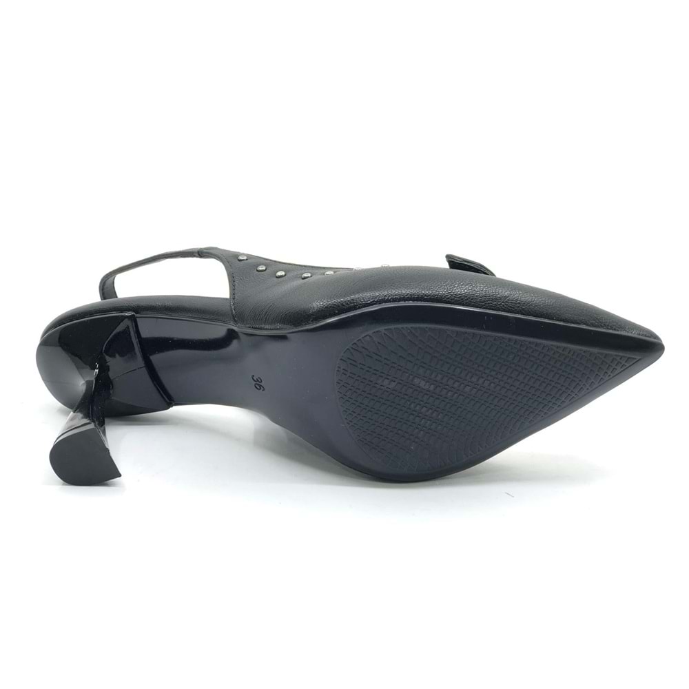 Feles Zımba Kurdela Detaylı Arkası Açık Stiletto Kadın Topuklu Ayakkabı