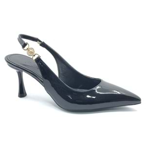 Feles Yan Toka Detaylı Arkası Açık Stiletto Kadın Topuklu Ayakkabı