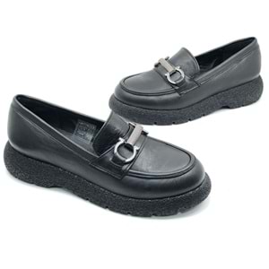 Ayakdaş 3755 Kalın Taban Kadın Loafer Hakiki Deri Babet Ayakkabı