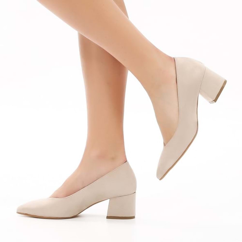 Ayakdaş V Dekolteli Kısa Topuk Kadın Topuklu Ayakkabı