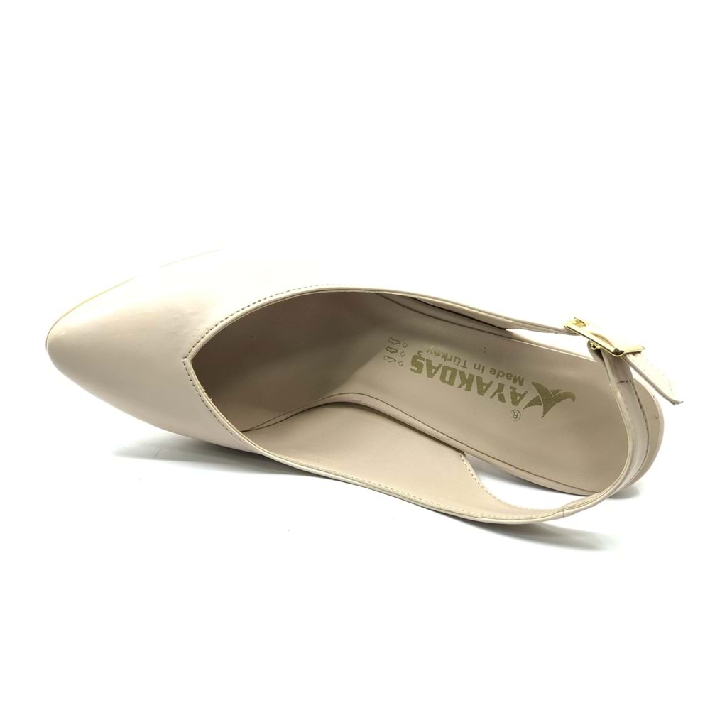 Ayakdaş V Dekolteli Arkası Açık Kadın Topuklu Ayakkabı