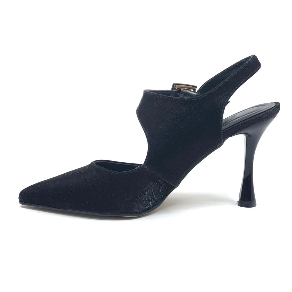 Feles Okitam Toka Detaylı Arkası Açık Stiletto Kadın Topuklu Ayakkabı