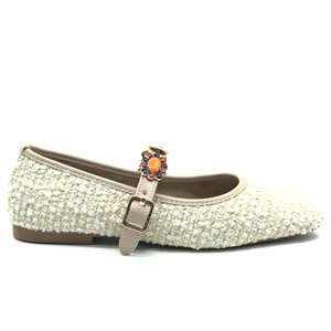 Feles İnci Toka Detaylı Kadın Babet Ayakkabı