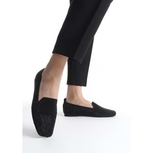 Feles Triko Taş Küt Burun Kadın Babet Ayakkabı