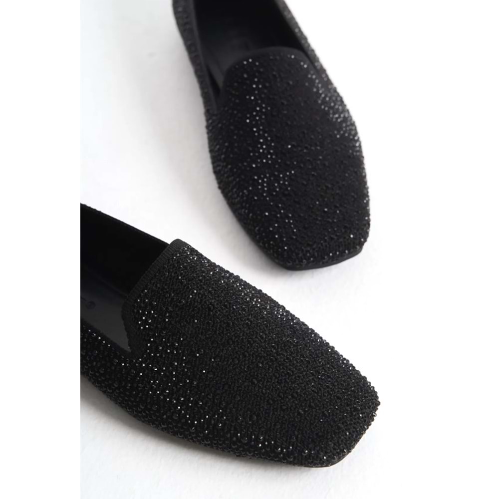 Feles Triko Taş Küt Burun Kadın Babet Ayakkabı