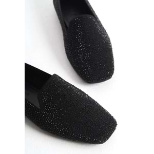 Feles Triko Taş Küt Burun Kadın Babet Ayakkabı