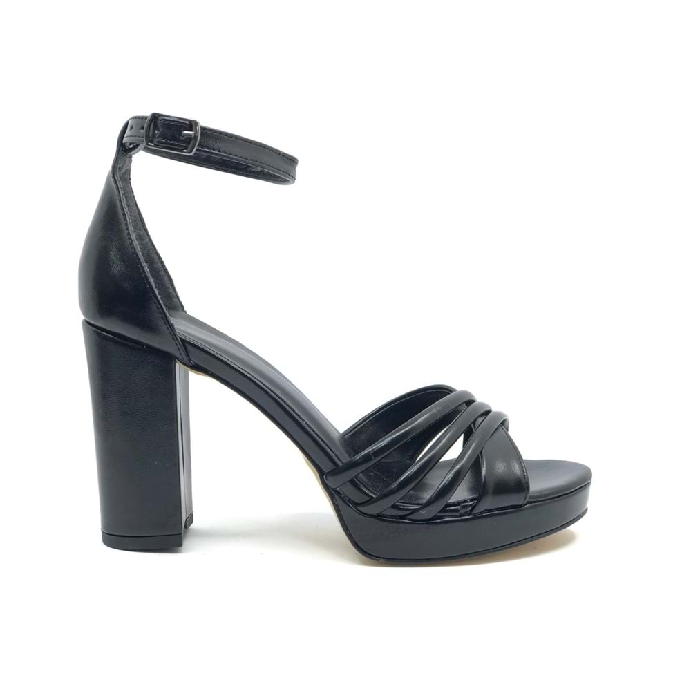 Feles Platform Çapraz Bant Topuklu Kadın Abiye Ayakkabı