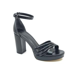 Feles Platform Çapraz Bant Topuklu Kadın Abiye Ayakkabı