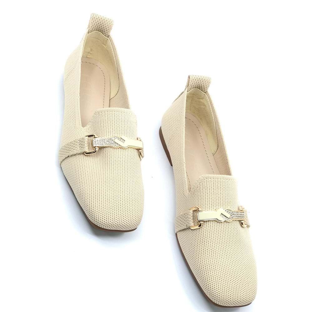 Feles Tiriko Küt Burun Toka Detaylı Kadın Babet Ayakkabı