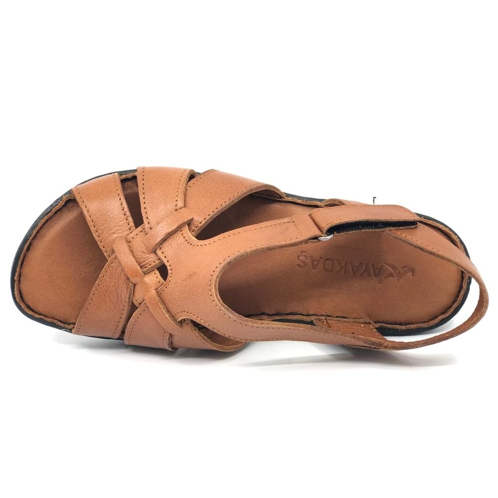 Ayakdaş %100 Hakiki Deri Tam Ortapedik Fus Pedli Taban Kadın Sandalet