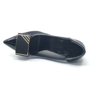 Feles Yanı Şeffaf Taş Toka Detaylı Kadın Topuklu Ayakkabı