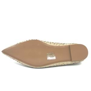 Feles Sivri Burun Taş Detaylı Kadın Babet Ayakkabı