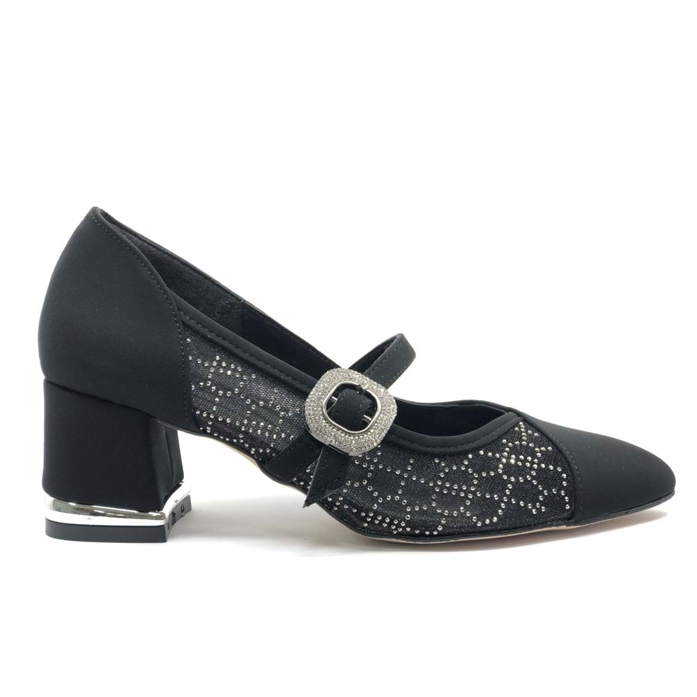 Feles Yanı Şeffaf Toka Detaylı Kadın Topuklu Ayakkabı