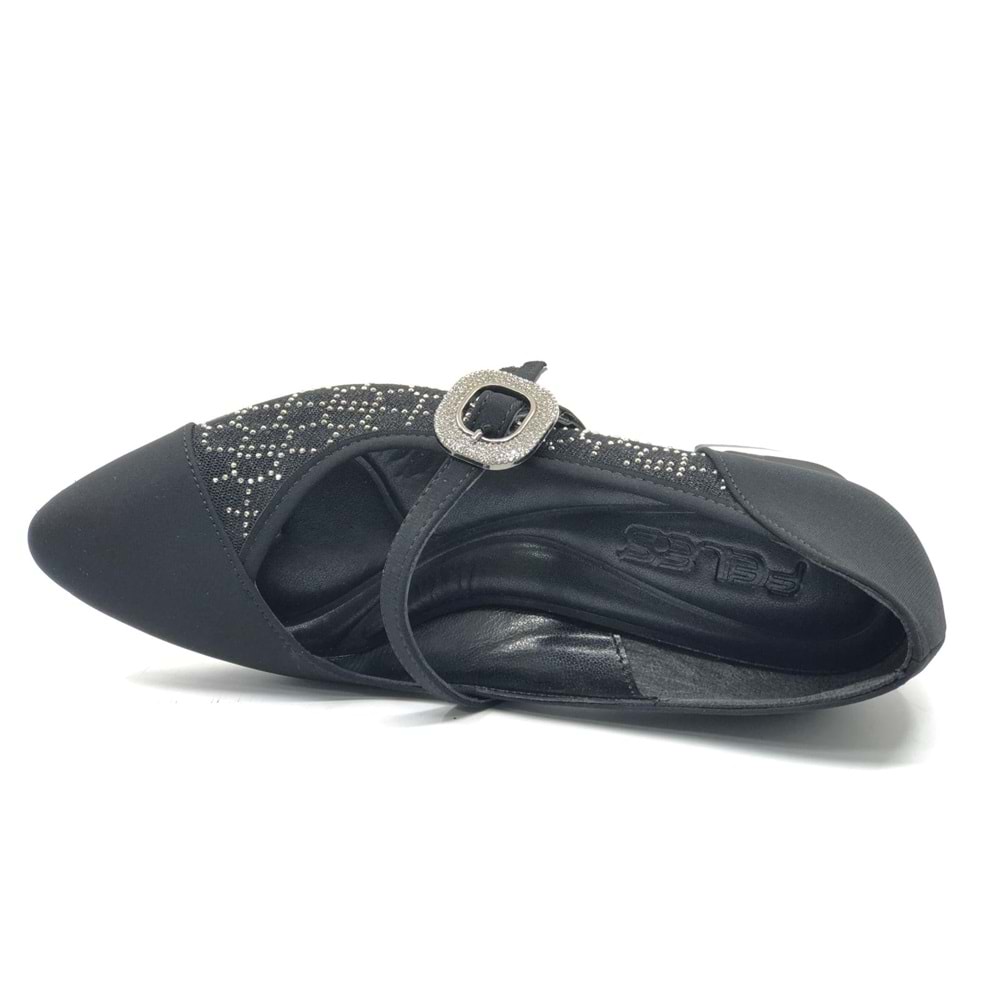 Feles Yanı Şeffaf Toka Detaylı Kadın Topuklu Ayakkabı