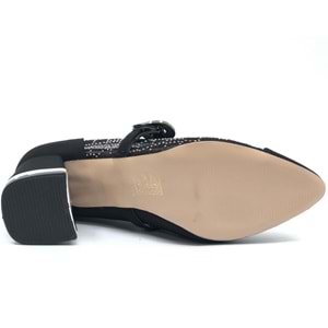 Feles Yanı Şeffaf Toka Detaylı Kadın Topuklu Ayakkabı