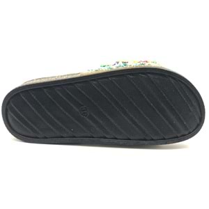 Feles Tek Toka Mantar Taban Taş Detaylı Kadın Terlik