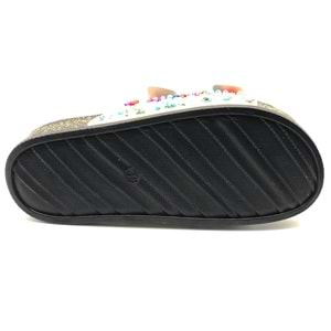 Feles Çift Toka Mantar Taban Taş Detaylı Kadın Terlik