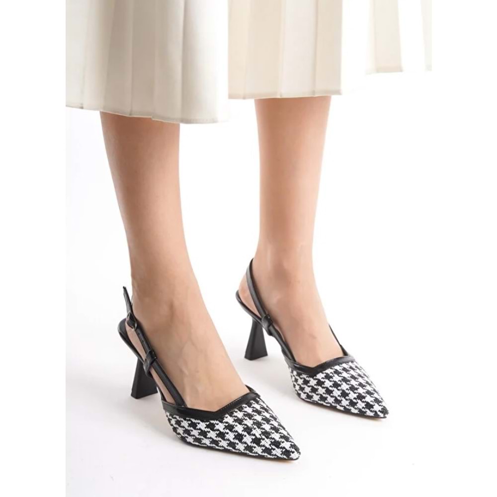 Feles Kadeh Topuklu Hasır Detaylı Kadın Ayakkabı