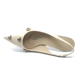 Feles Arkası Açık Taş Detaylı Stiletto Kadın Ayakkabı