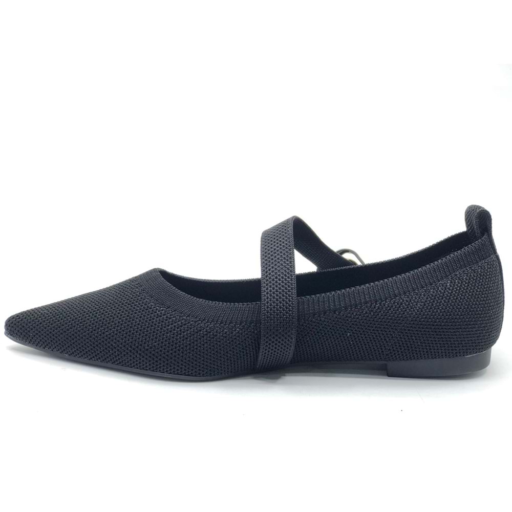 Feles Kemer Detaylı Sivri Burun Kadın Babet Ayakkabı