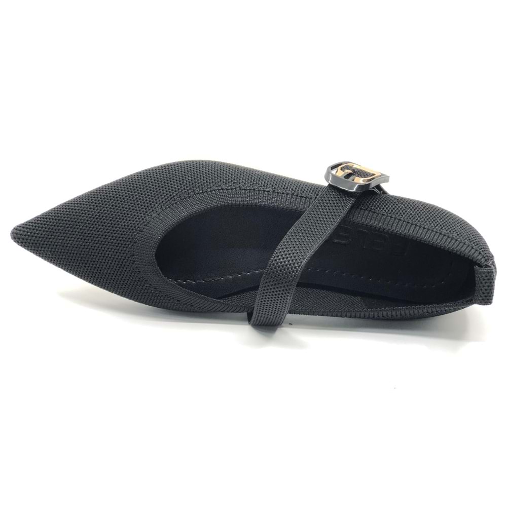 Feles Kemer Detaylı Sivri Burun Kadın Babet Ayakkabı