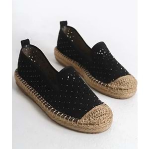 Feles Taş Detaylı Espadril Kadın Babet Ayakkabı