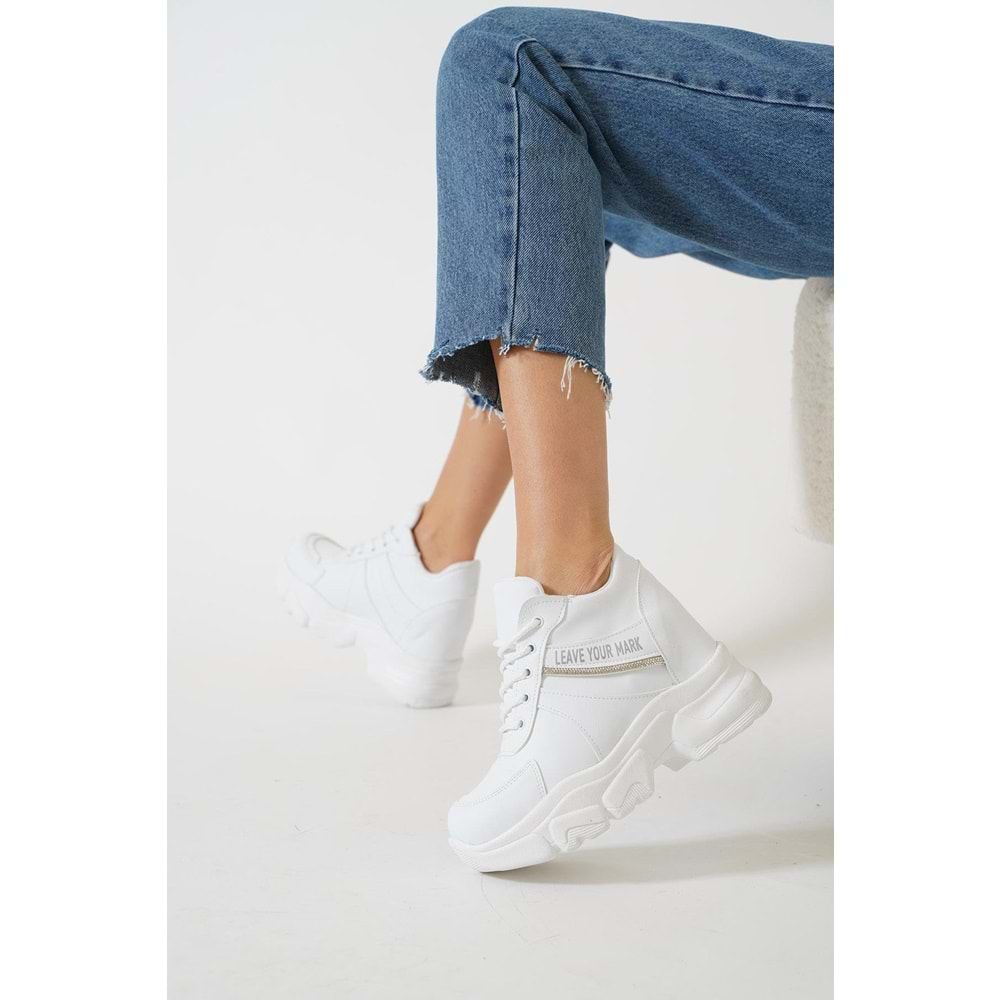 Kocamanlar 209 Cilt Gizli Topuklu Taban Sneaker Kadın Spor Ayakkabı