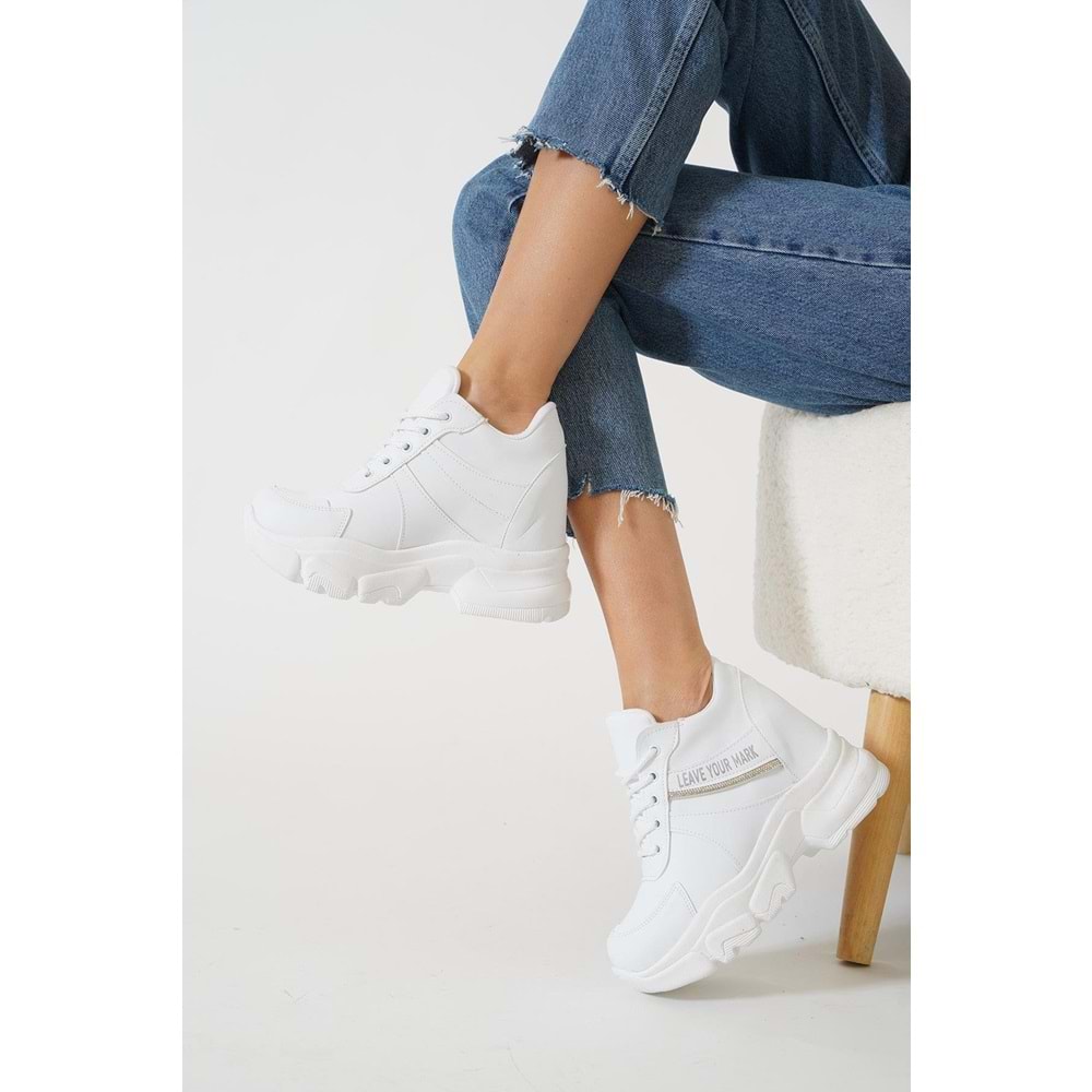 Kocamanlar 209 Cilt Gizli Topuklu Taban Sneaker Kadın Spor Ayakkabı