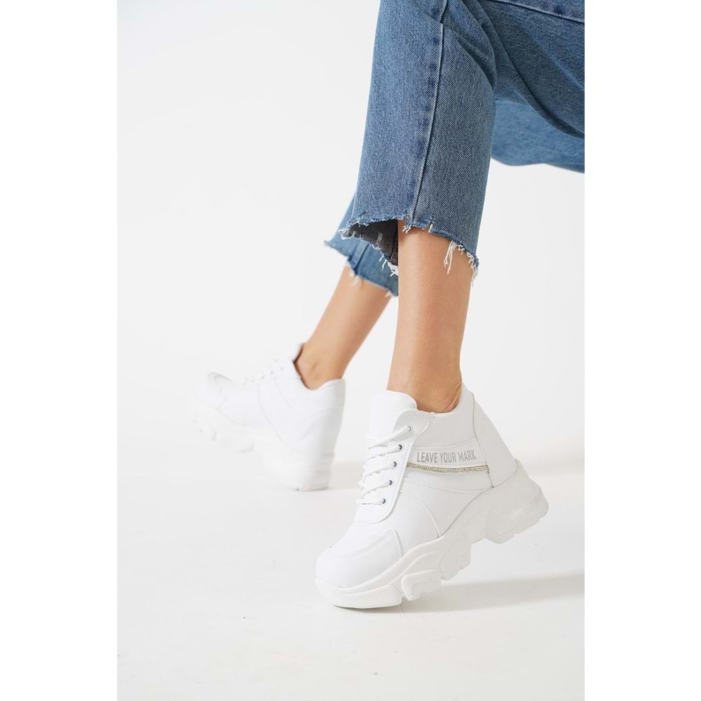 Kocamanlar 209 Cilt Gizli Topuklu Taban Sneaker Kadın Spor Ayakkabı